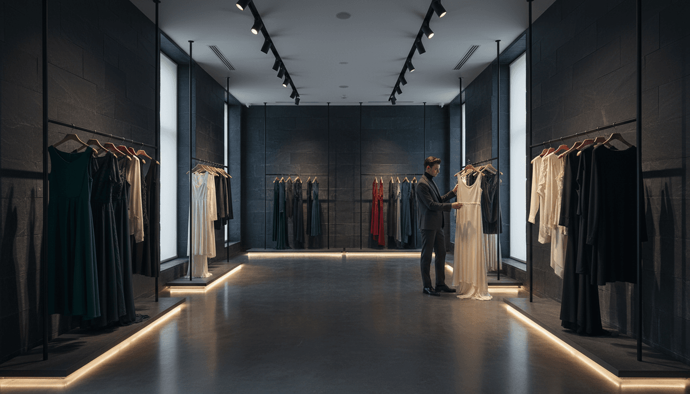 Retail shopfitting installation with premium display cabinets and strategic lighting
