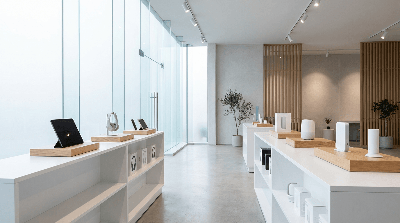 Retail shopfitting with custom shelving units
