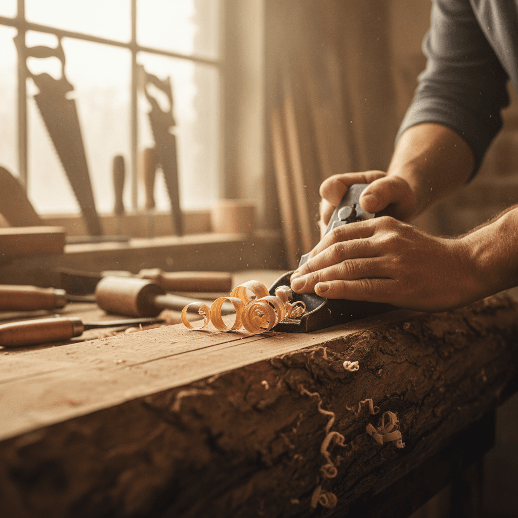 Precision table saw cutting timber for custom projects